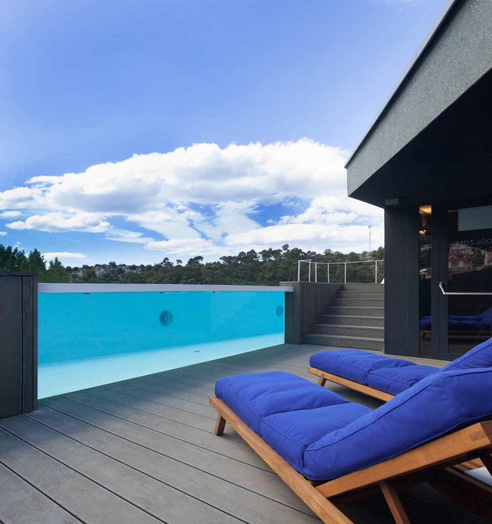Rooftop pool with sundeck